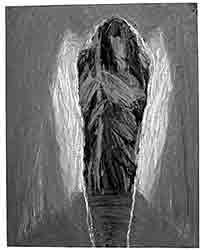 "Fallen Angels Series" 1996, 28x22", oilstick on paper, by Phil Chan.