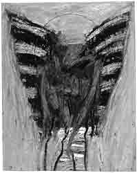 "Fallen Angels Series" 1994, 28x22", oilstick on paper.